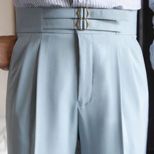 Quality Metal Button Trousers Pant For Man Office Trouser Men