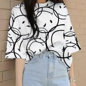 Cartoon Women White T-Shirt