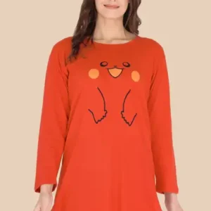 Printed Women Red T-Shirt