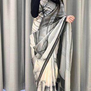 handloom Tussar saree in Grey color