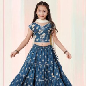 Kids lehenga choli Dupatta In Blue