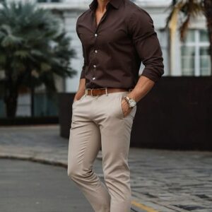 Men Outfit for Office Color in Cocoa brown Full Selves