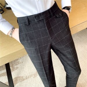 Korean Style British Slim Fit Men's Best Man Pencil Pants Suit Pants