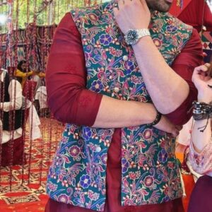Dark Red & Purple Kurta for men Indian Weeding