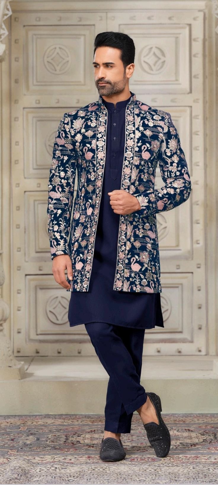 Men's Indian Latest Design For Blue Western Sherwani