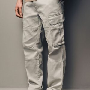 Light Stone Straight Fit Cotton Stretch Cargo